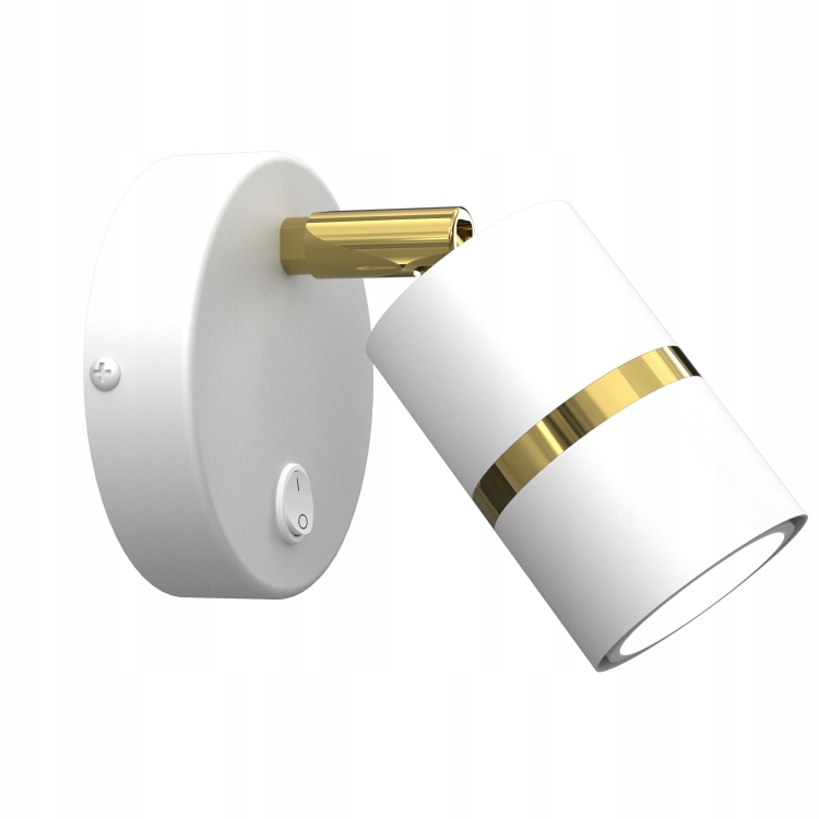 Nástěnná Lampa Aurora Gold Bílá Spot Nastavitelná Led S Vypínačem