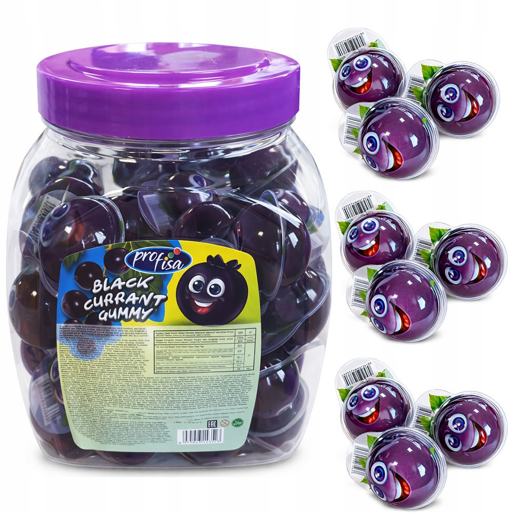 Black Currant Gummy Želé Bonbony Černý Rybíz S Náplní (18 G) 50 Ks