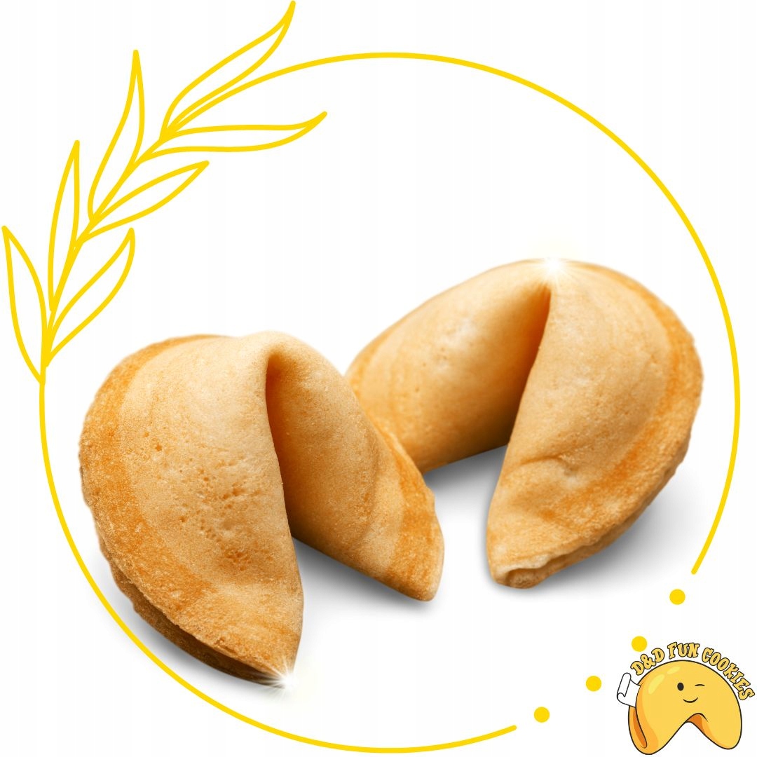CIASTECZKA Z WRÓŻBĄ "Dziękujemy za przybycie" 20sztuk ślub urodziny chrzest Marka D&D Fun Cookies