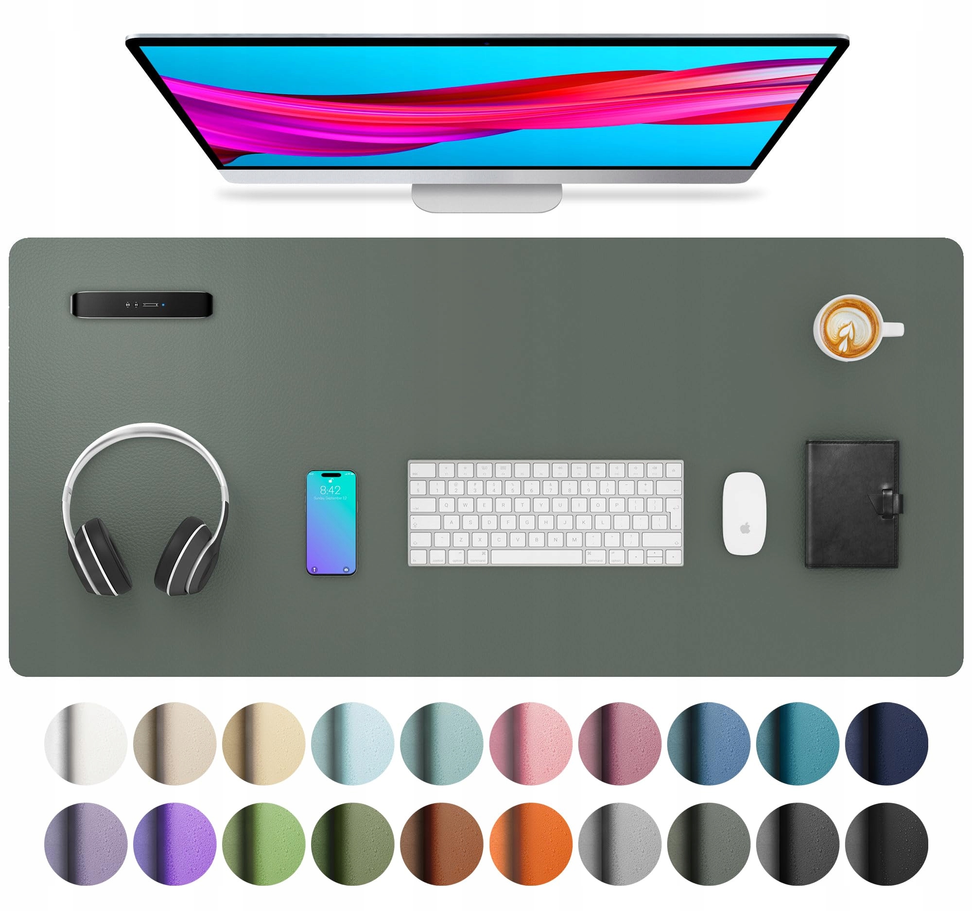 Aothia Podložka na psací stůl z Pu kůže Protiskluzová 91 x 43 cm