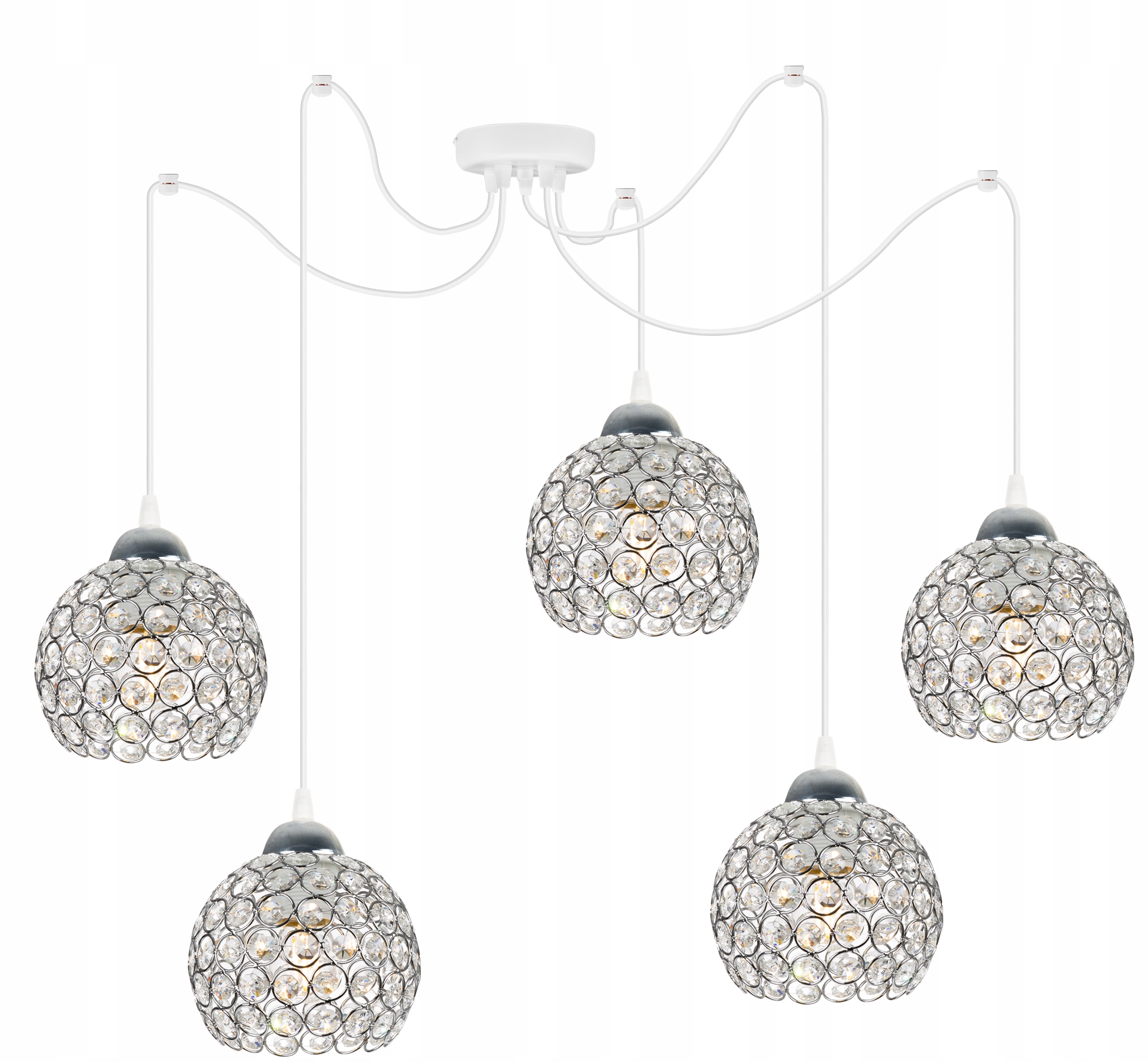 Závěsná Stropní Lampa Pavouk Chrom Stropní Svítidlo Křišťály Do Jídelny Obývacího Pokoje Loft