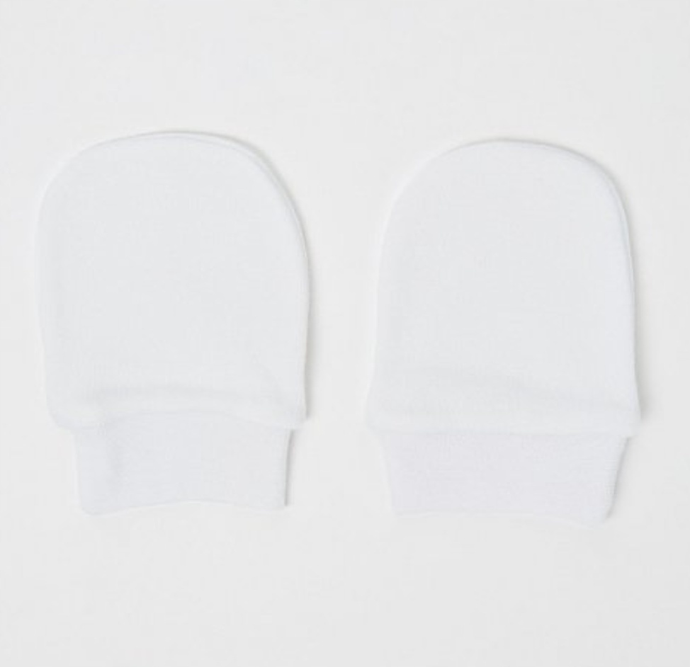 GEORGE 2pak rękawiczki niedrapki niemowlęce BIAŁE 2 pary 4 sztuki