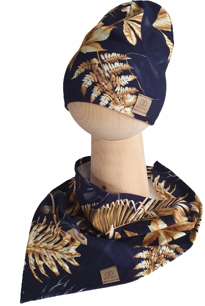 

Zestaw Damski Czapka + Chusta Złote Liście 54-58cm