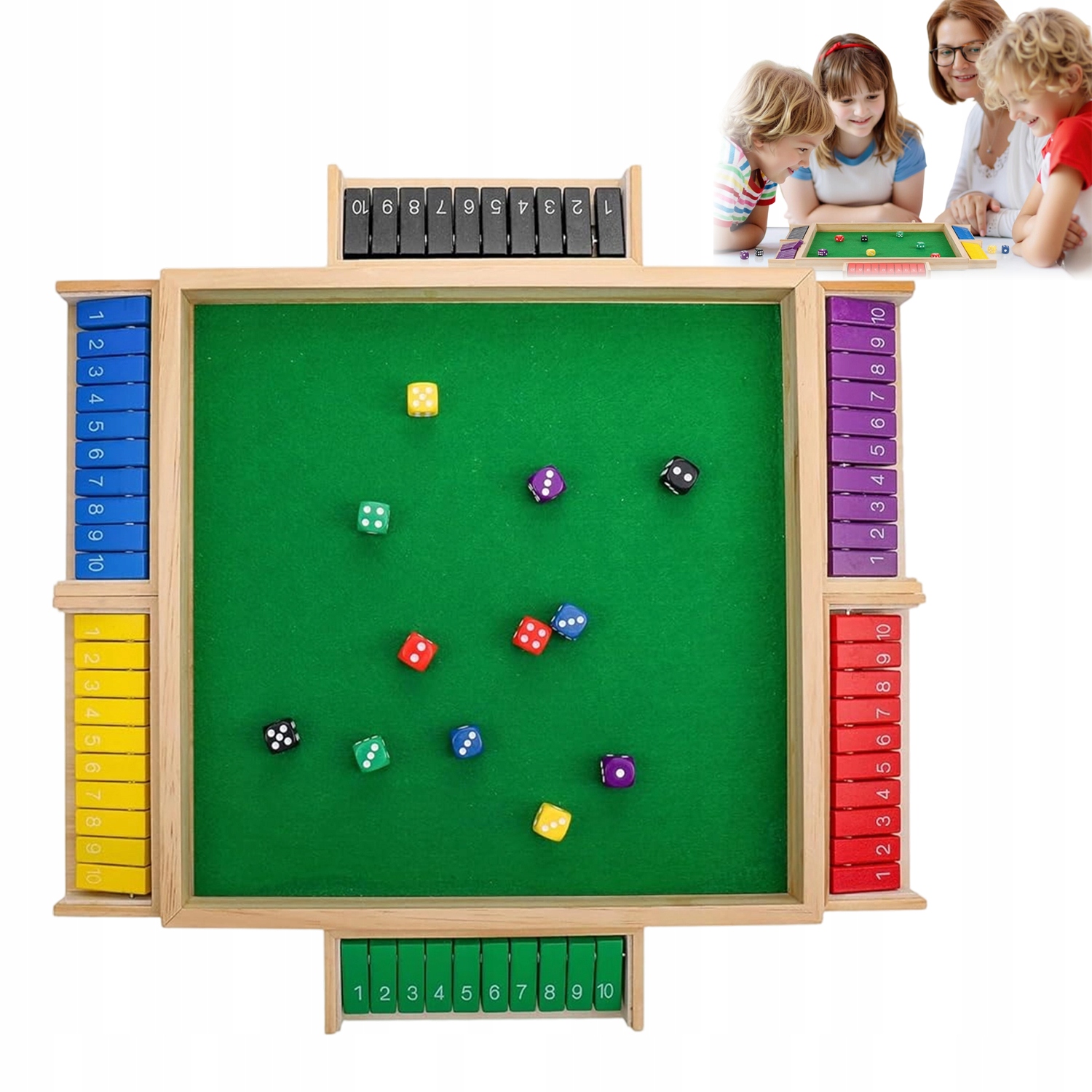 Gra Planszowa Logiczna Zamknij Pudełko Shut The Box Idealna Kości