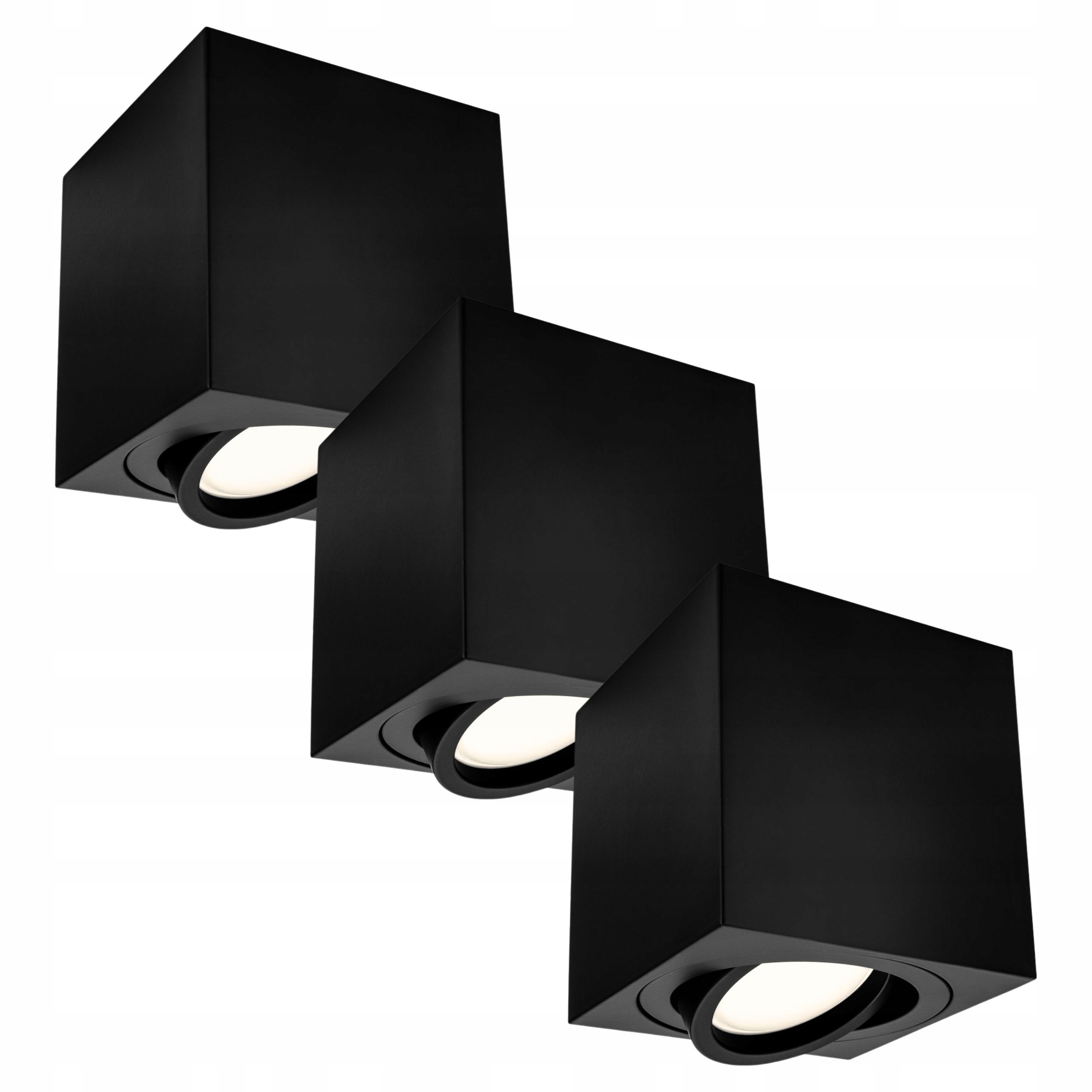 3x Nástěnné svítidlo Tuba Halogenové pohyblivé GU10 Led 80x85 do pokoje, černé