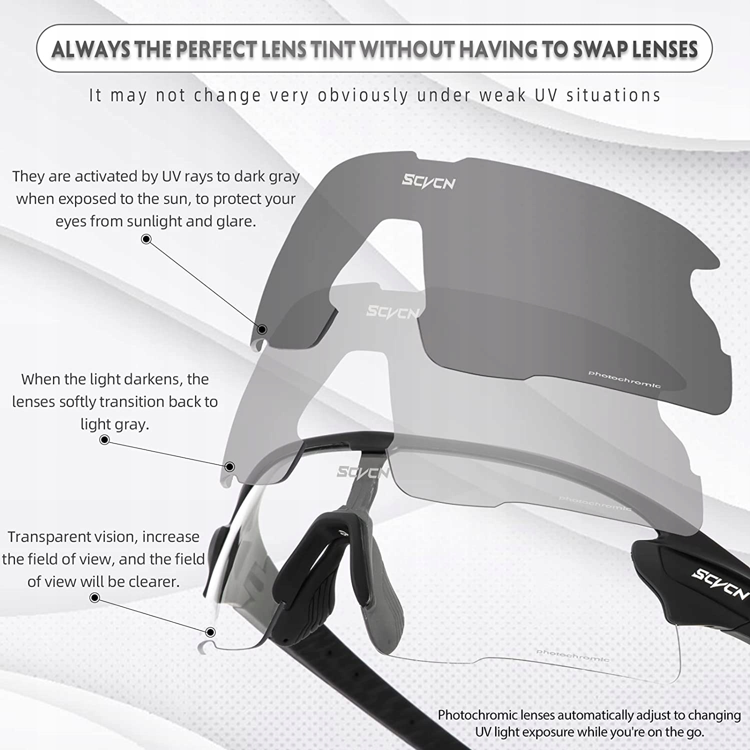 FOTOCHROMOWE OKULARY ROWEROWE OKULARY JEŹDZIECKIE MTB Kod producenta SC-S2