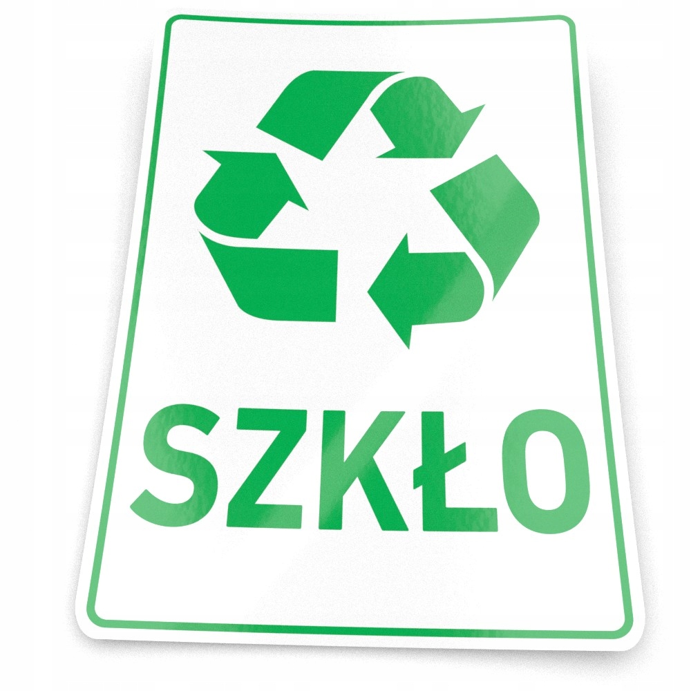 

Szkło Naklejka na kosz segregacja śmieci 30x20cm