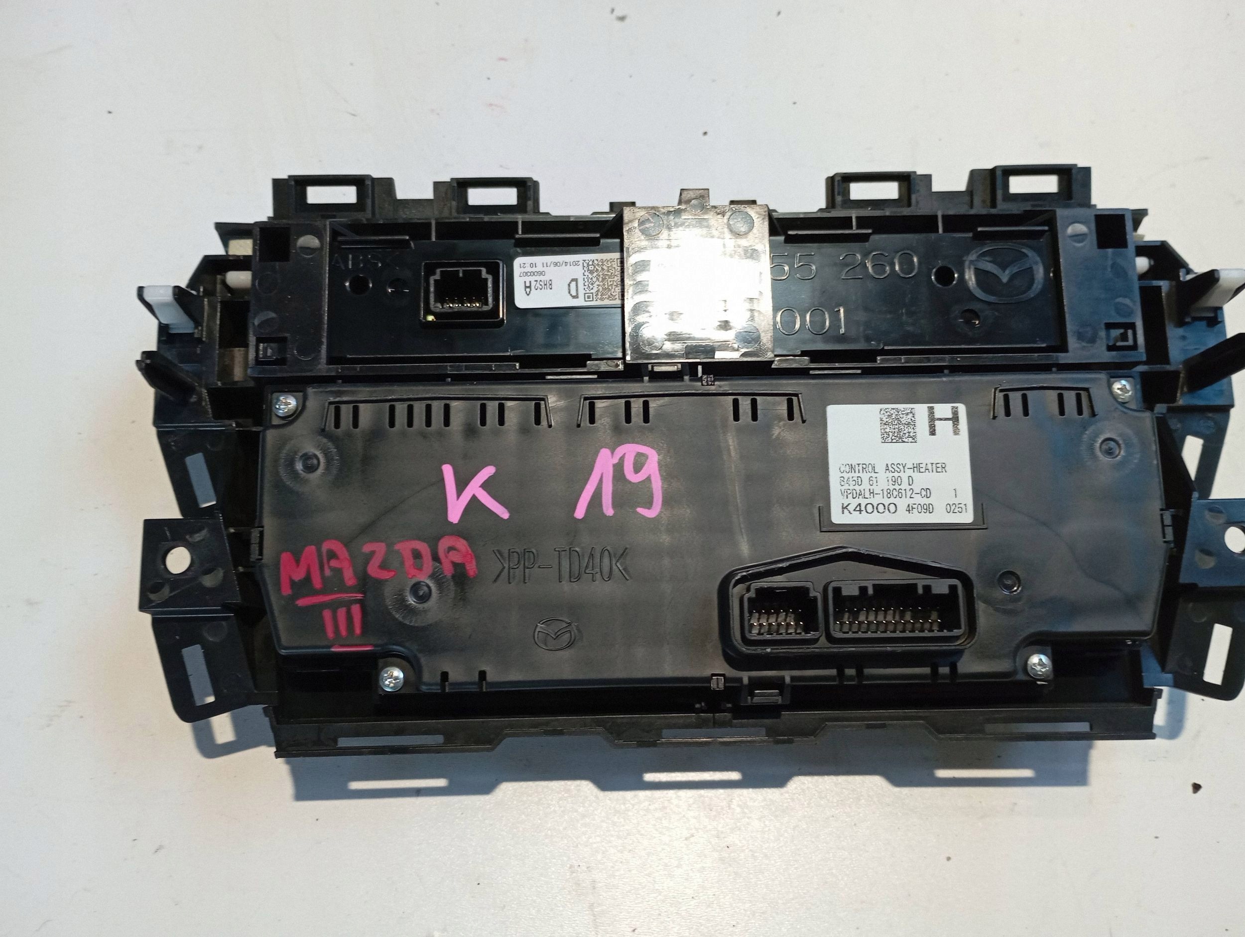 klimabedienteil MAZDA 3 BM K4000-4F09D