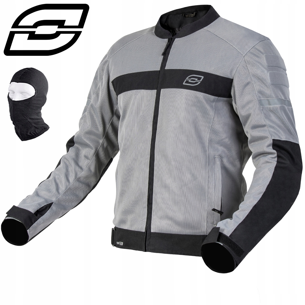 Textilná Motocyklová Bunda Ozone Dart Šedo-čierna Chrániče Sada