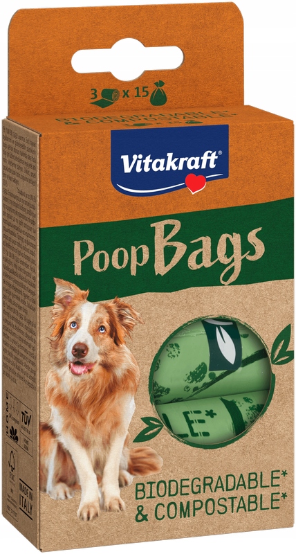 

Vitakraft Biodegradowalne Worki na odchody 3x15szt