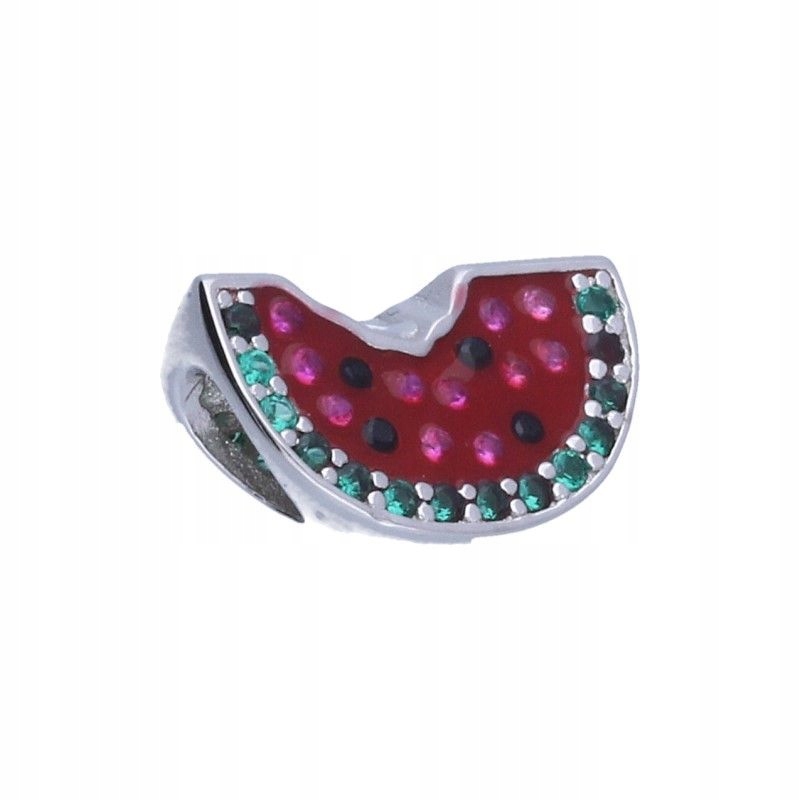 Stříbrný přívěsek 925 pro náramky Bead červený s melounem a zirkony