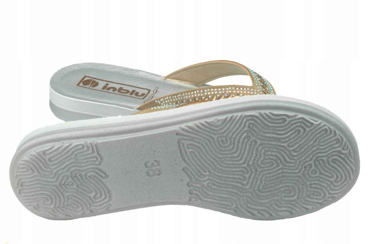 Klapki Japonki INBLU ZO-01 SOFT piaskowe z koralikami roz.40 Rozmiar 40