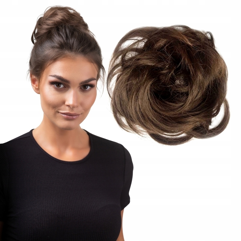 

Włosy na gumce Doczepiany Kok koczek treska