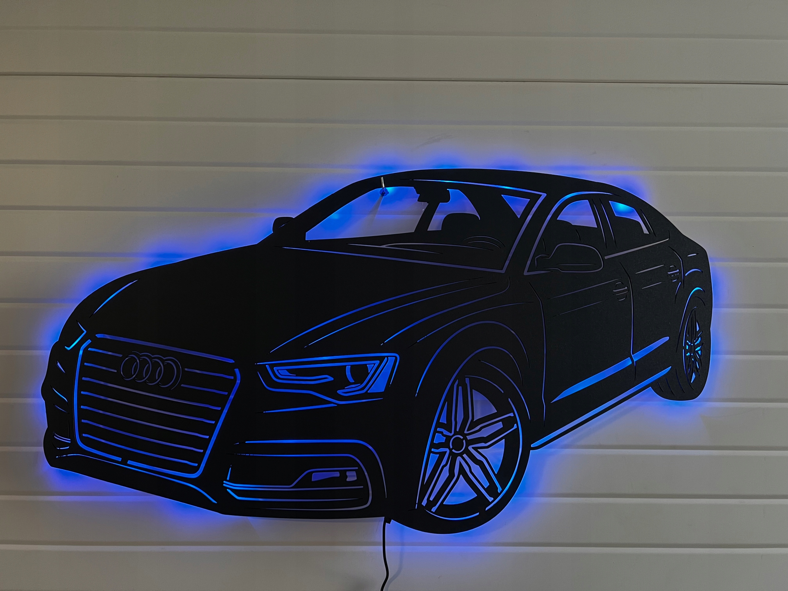 Obraz Drewniany AUDI A5 LED Dekoracja Ścienna Obraz 3D