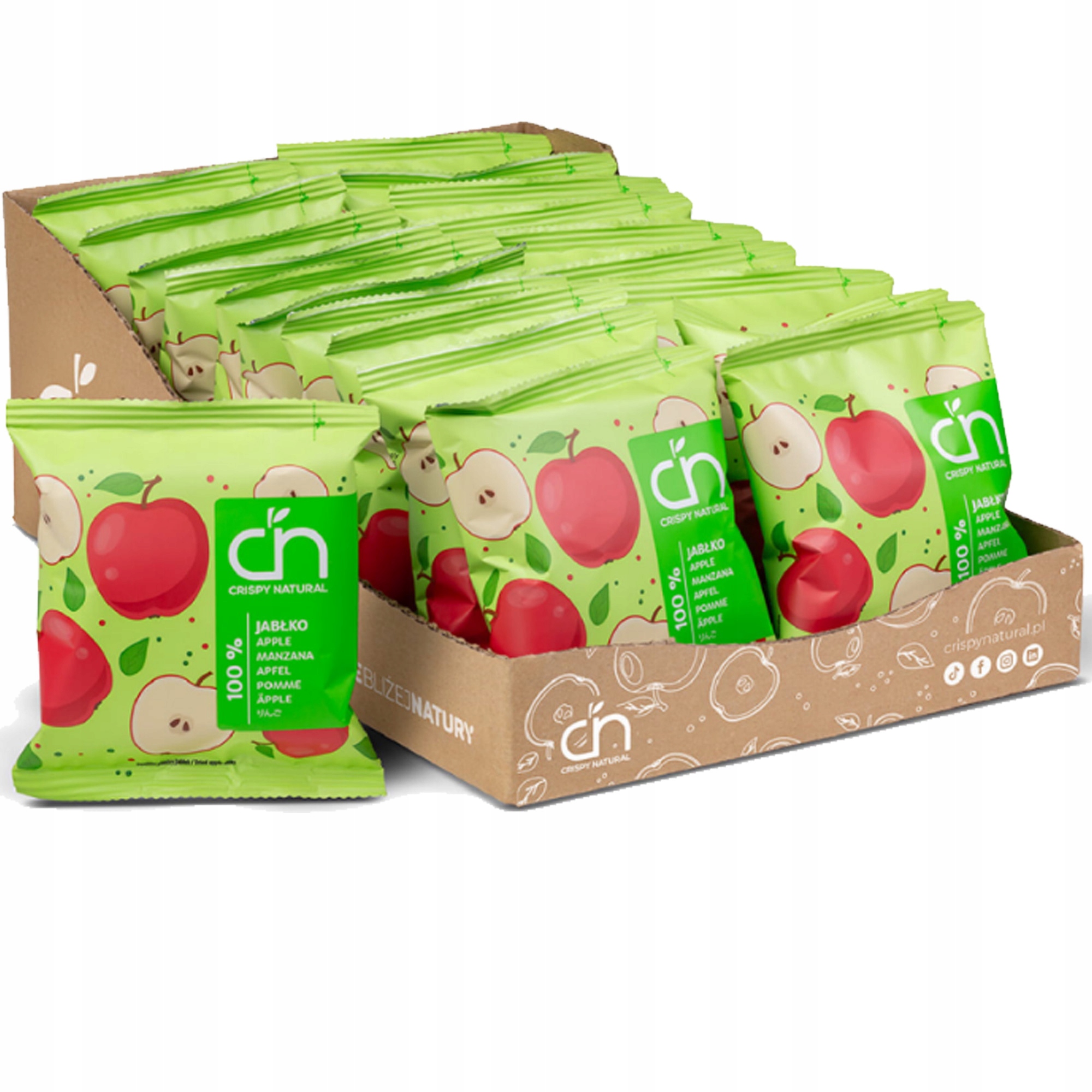 Crispy Natural Jabłko Suszone 18g Plastry /nr 03 x 24 sztuki (karton)