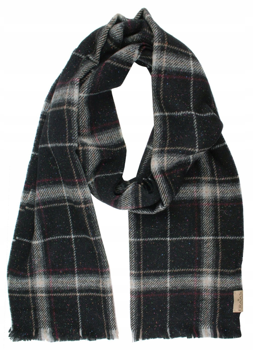 Pánská šála s bavlnou a hedvábím V. Fraas Tmavá kostkovaná