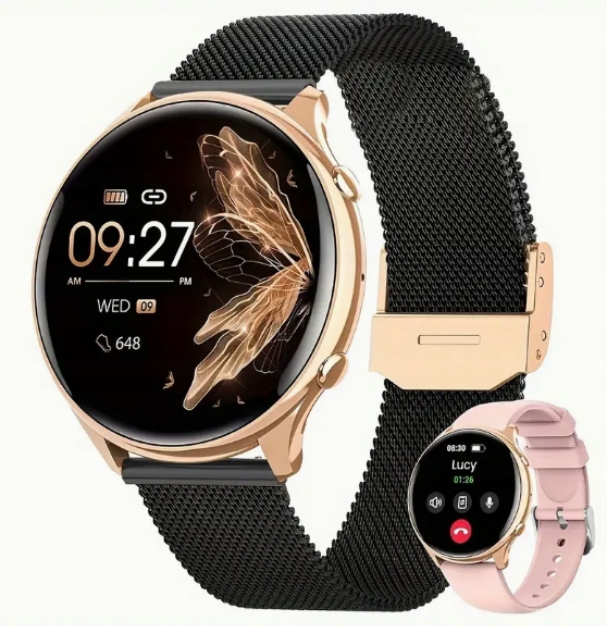 Smartwatch damski z funkcją telefonu 1,32" dodatkowa pasek Gratis! 1427