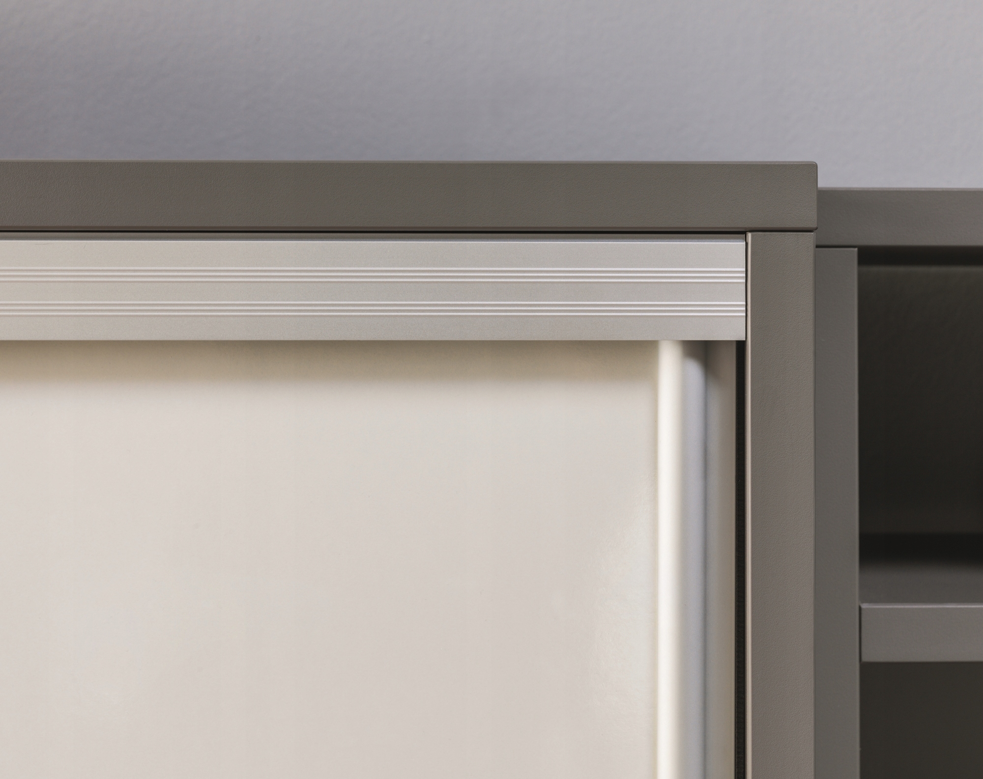 Meble ARES zestaw 2 - popiel / biały połysk Kolor mebla odcienie szarości