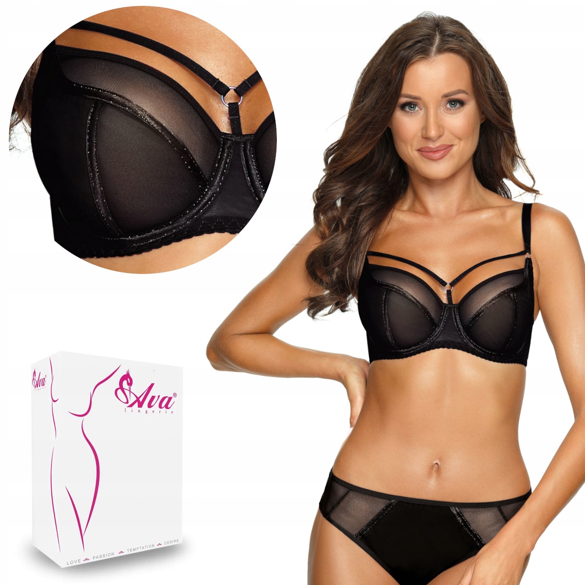 Podprsenka Soft Av 1923 měkká černá Modeluje 70F