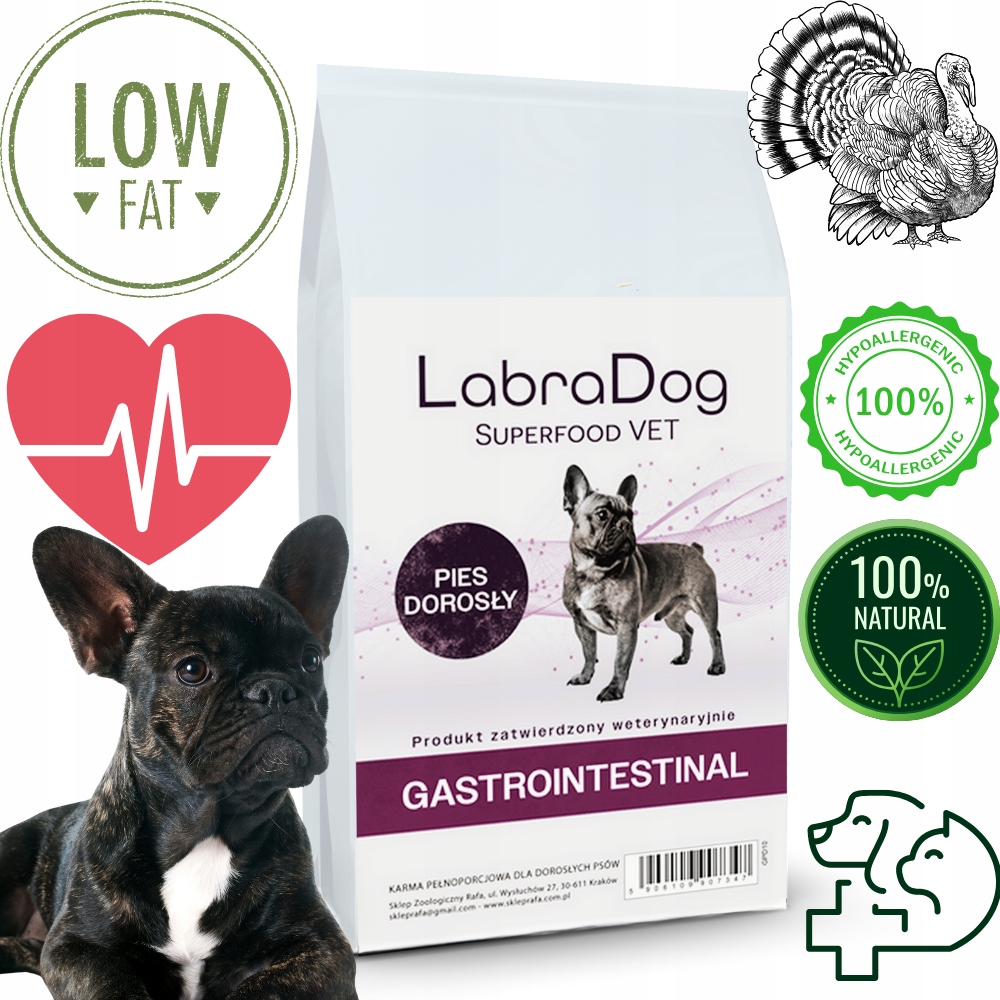 Levně LabraDog Superfood Hydrolyzovaný Krůta určený pro francouzské buldočky 1,5 kg