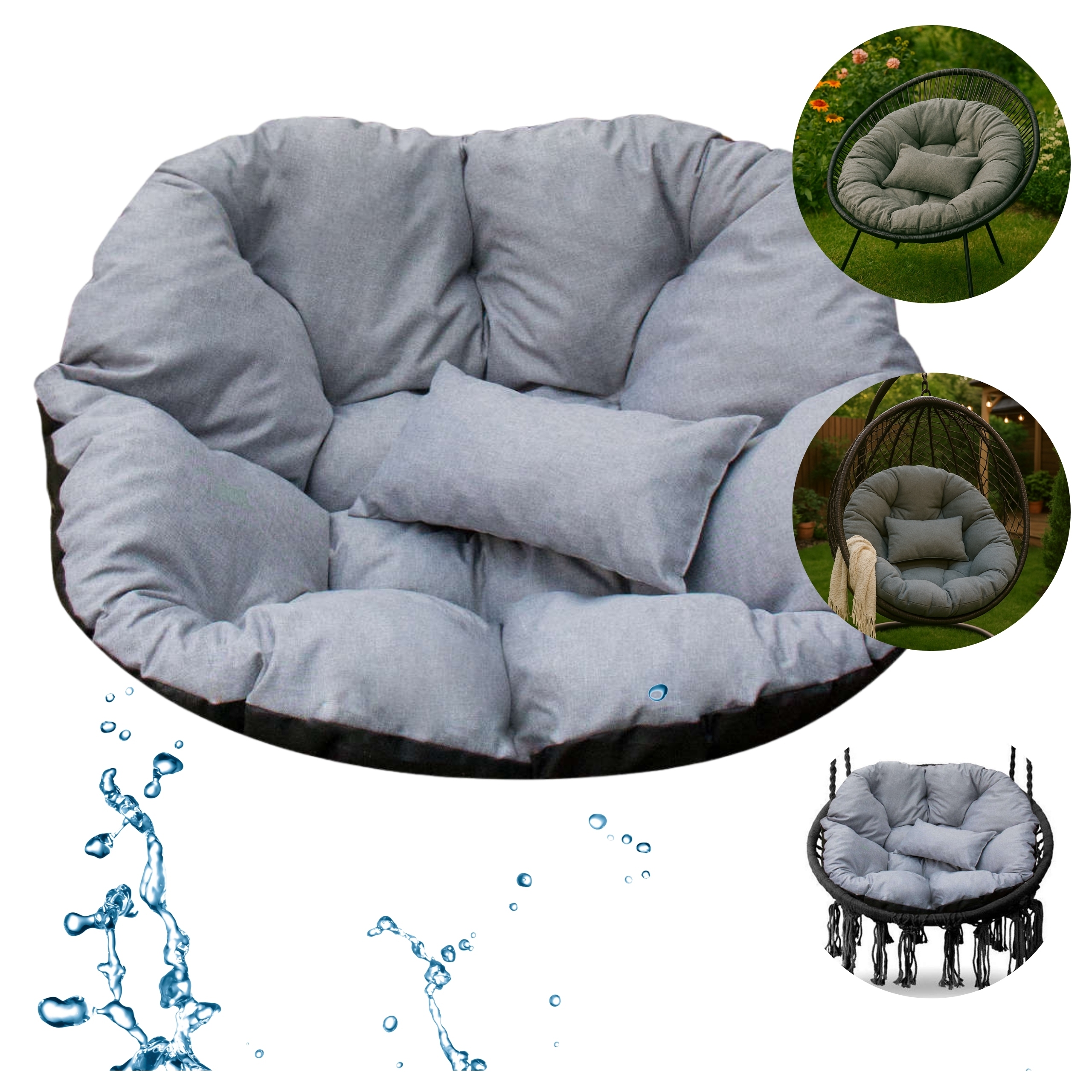 Poduszka na huśtawkę fotel wiszący żyłkowy Kokon ogrodowa Wodoodporna Bonus