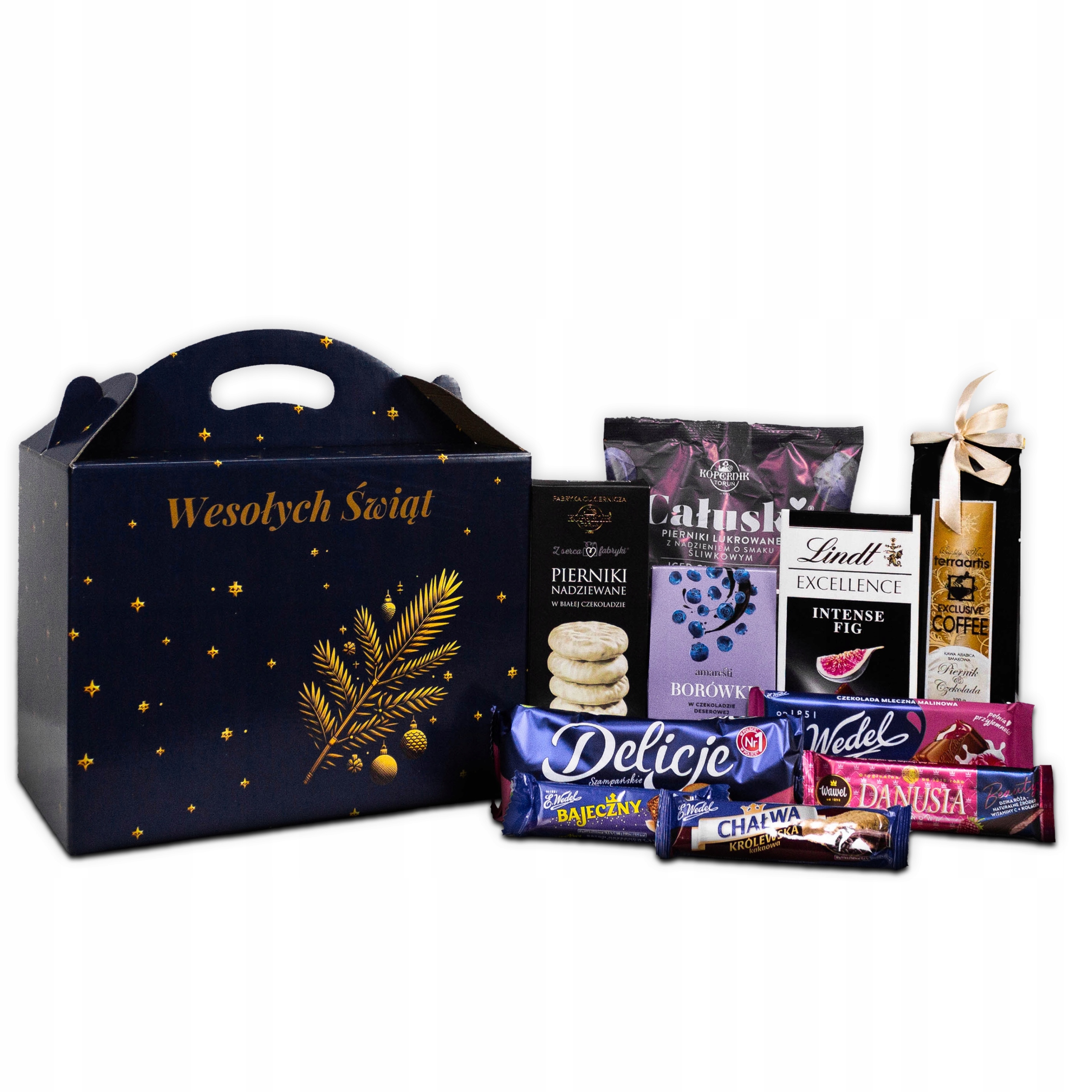 Levně Dárková sada , vánoční Kufřík káva , perníky , sladkosti Wedel