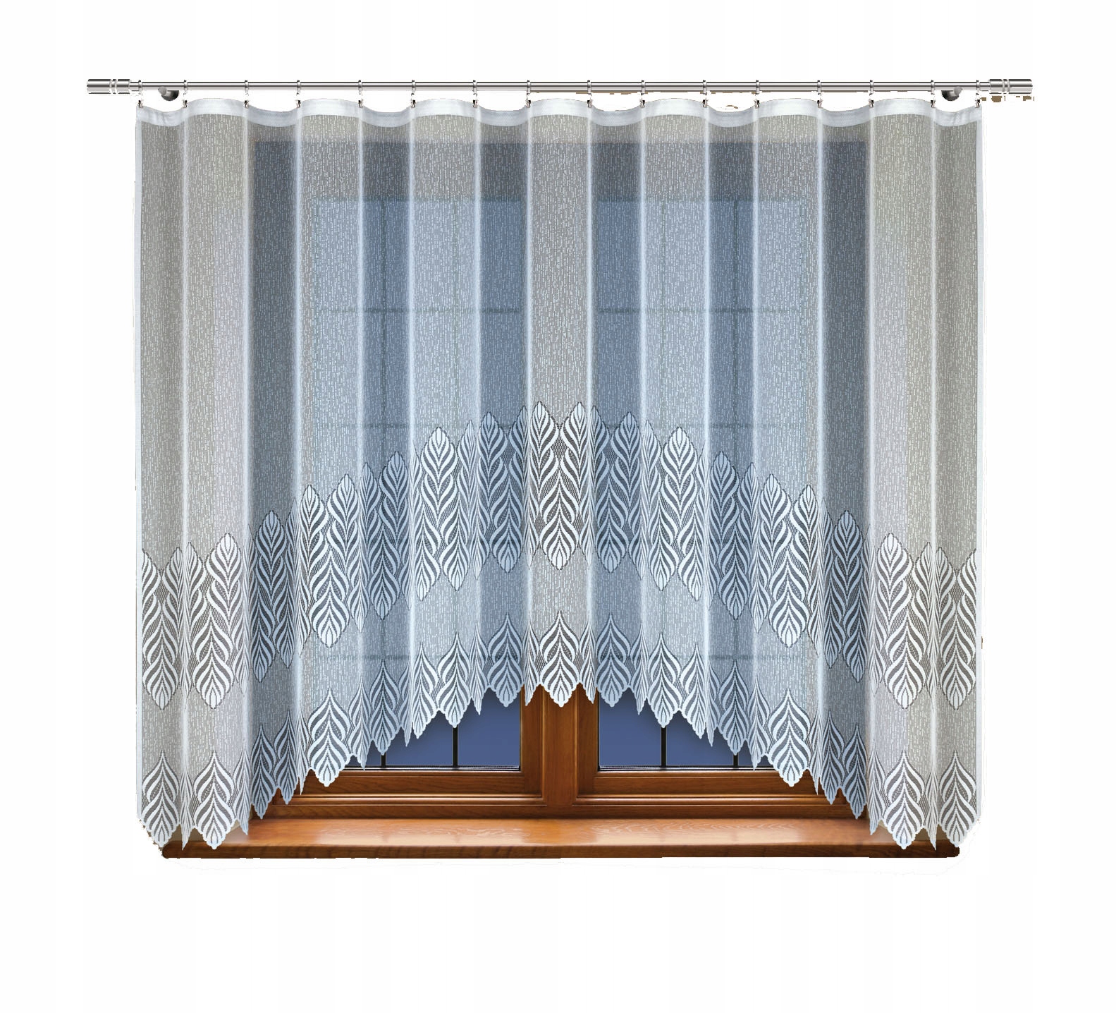 

Biała żakardowa firanka z taśmą 248701 180 x 400cm