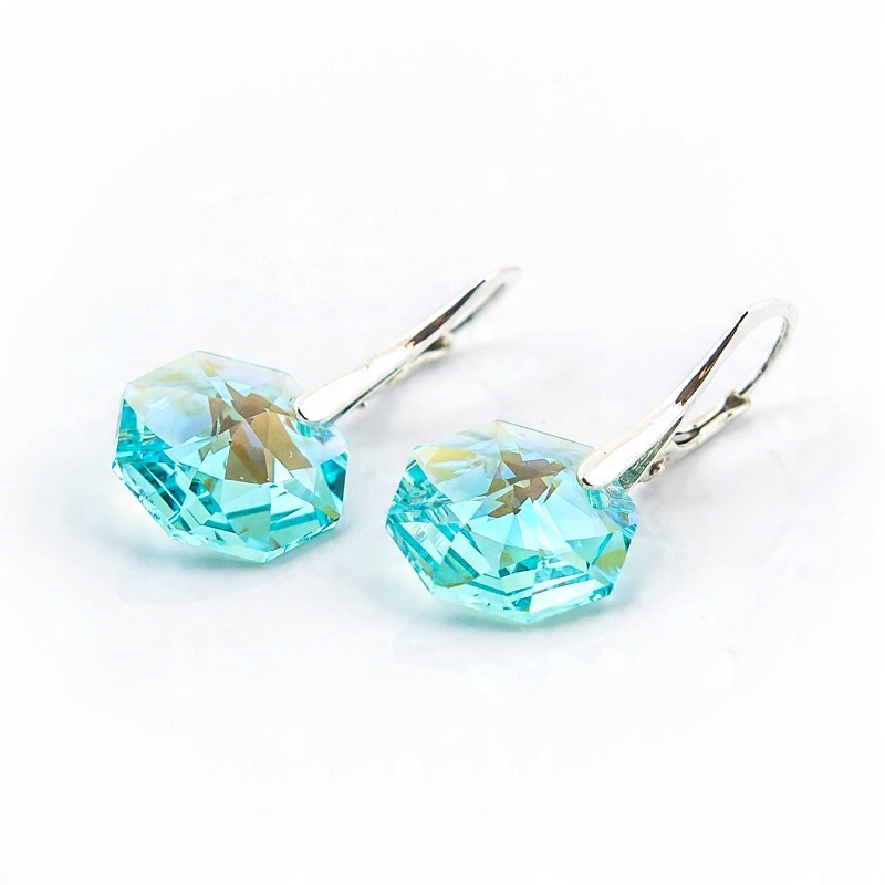 

Kolczyki srebrne z kr. Swarovski Octagon Antgblab