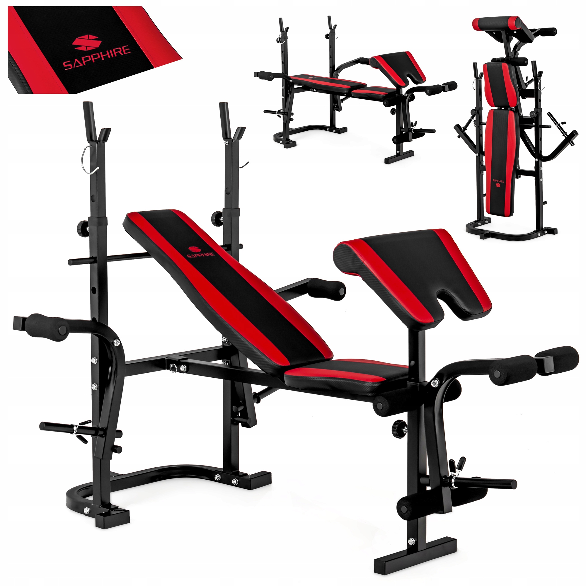 Ławka Treningowa do Ćwiczeń pod Sztangę Sapphire XG35 składana Modlitwenik