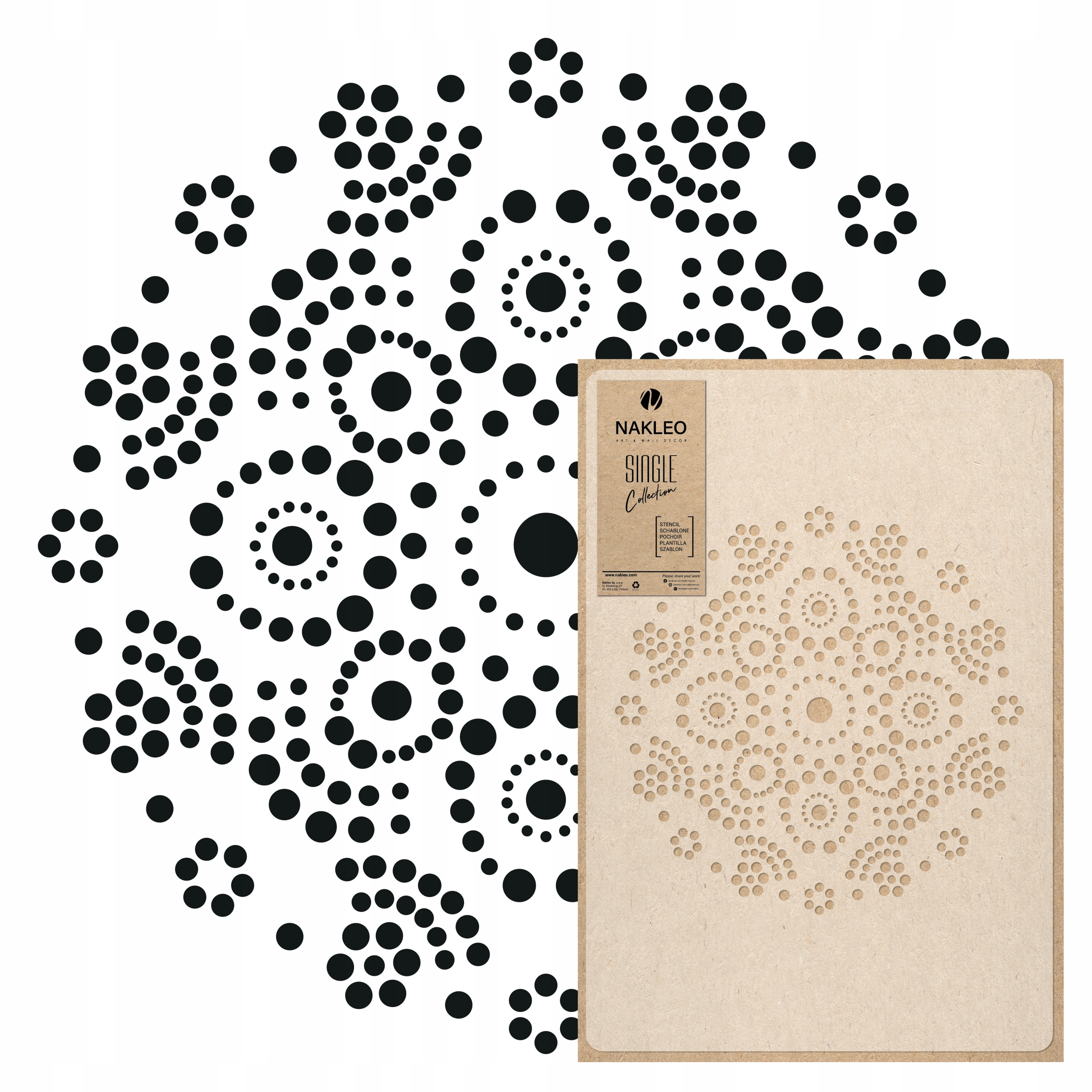 Malířská šablona Mandala L-full průměr 57 cm pro omítky Opakovaně Použitelný Omítka Beton