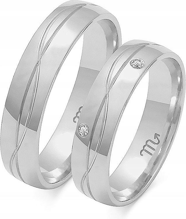 Prsteny z bílého zlata svatební 14K 585 r 29 30 31 model pro ni