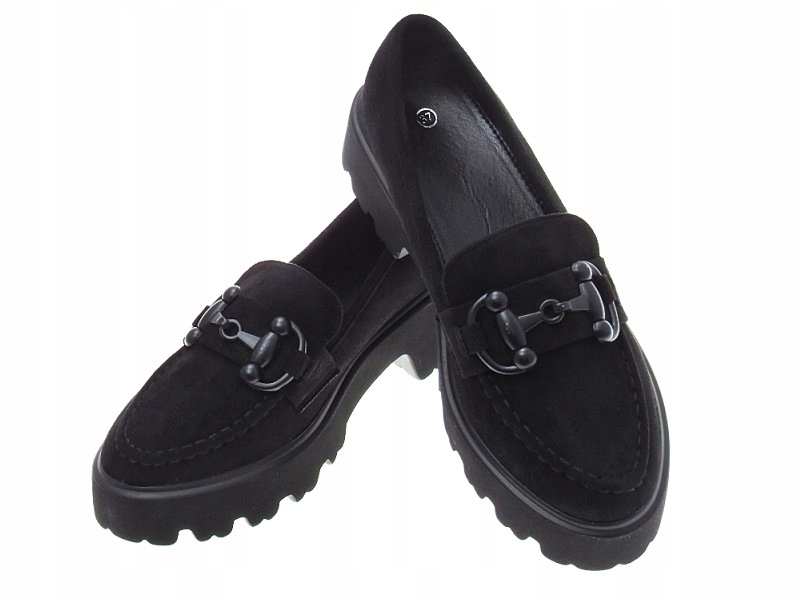 Zamszowe mokasyny półbuty Black r.38 Rozmiar 38