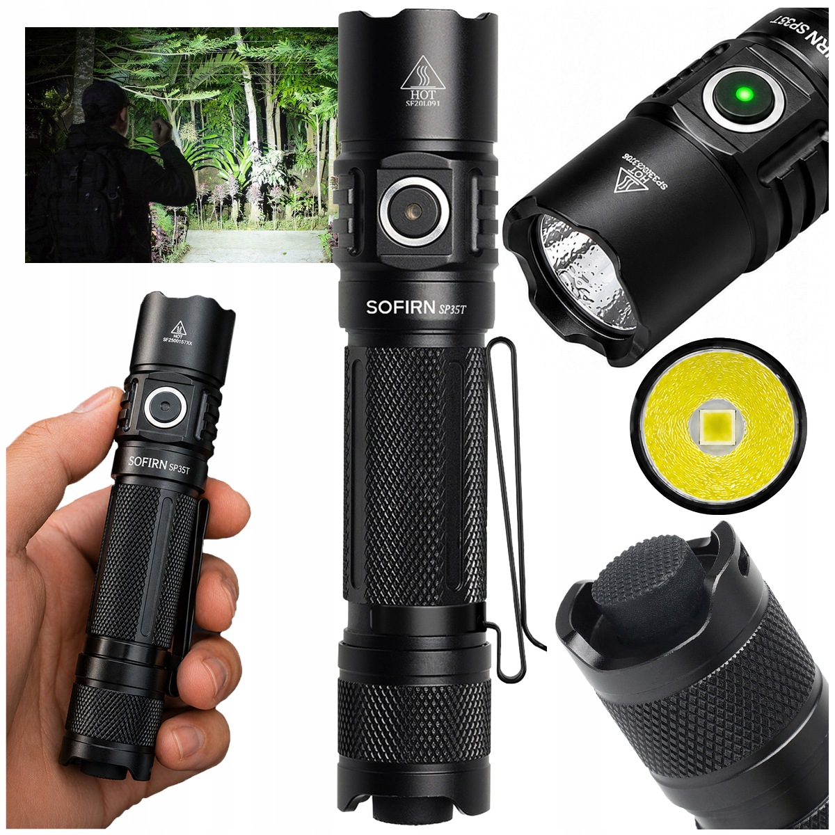 Latarka Akumulatorowa Sofirn SP35T Led 3800 lm Usb-c Taktyczna IPX8