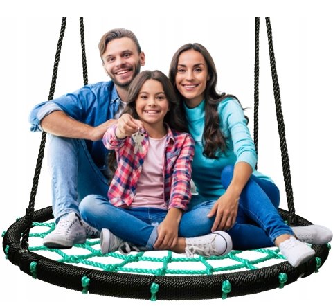 HUŚTAWKA BOCIANIE GNIAZDO 100cm/Cz do 150kg z grubych lin Kod producenta FL-BG100-PI-CZZ