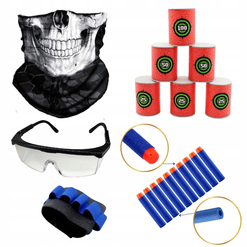 KAMIZELKA DO NERF + MASKA OKULARY BECZKI STRZAŁKI Kod producenta KAMIZELKA I DODATKI DO PISTOLET NERF