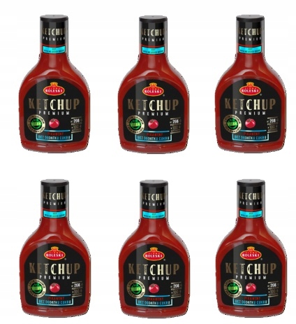 Levně 6 x 425 g Roleski Pikantní kečup Premium bez přidaného cukru Karton