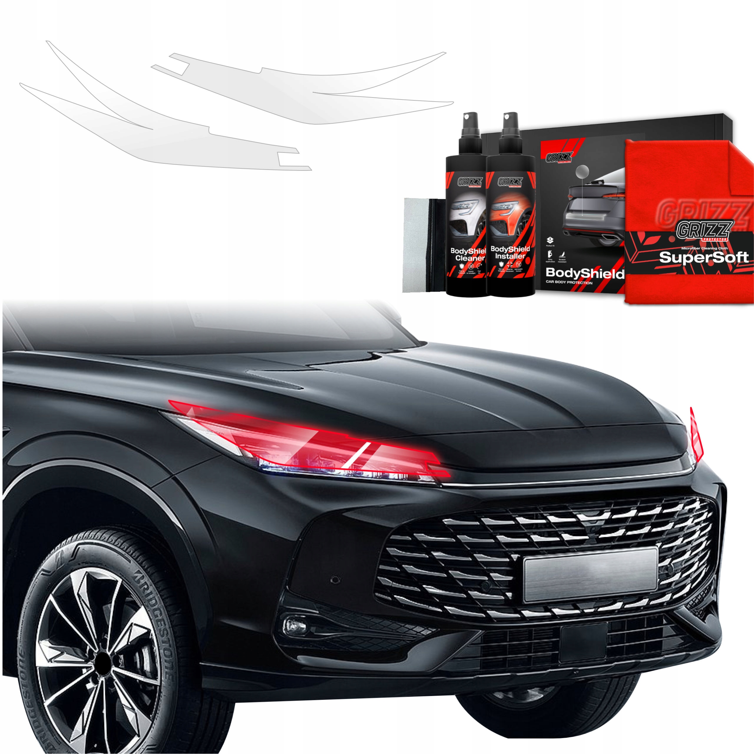 2v1 Fólie Ppf dýha pro lampy do Mg Hs (2024-2025) Grizz