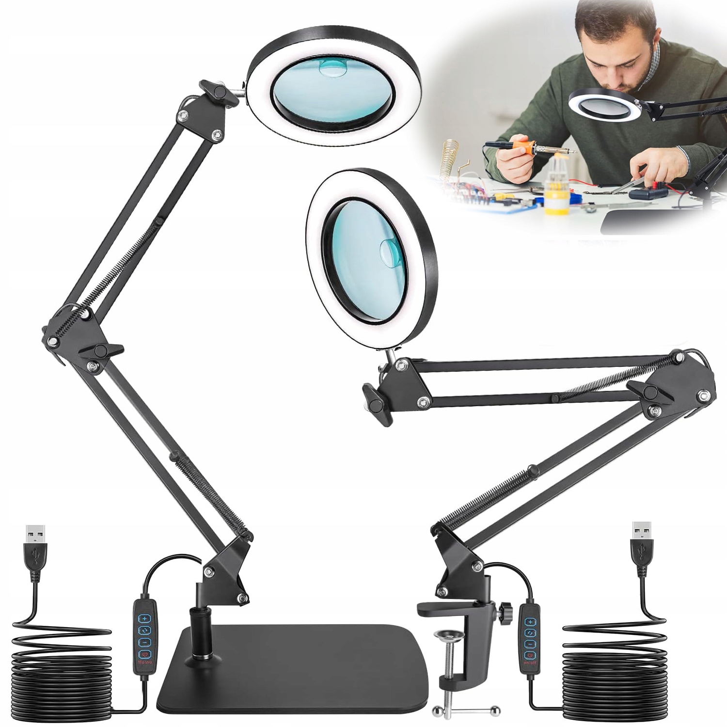 Led Lampa Lupa 5X Dermatologická Kosmetická Nastavitelná Pro Řasy Nehtů