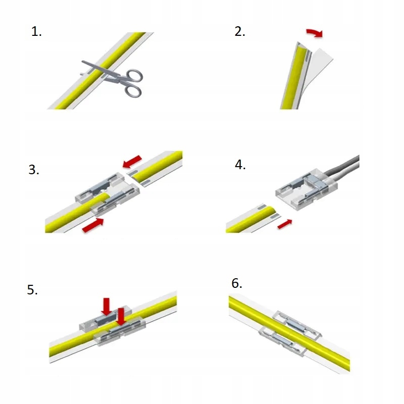 HURT 100szt Złączka POJEDYNCZA Taśma COB LED 8mm DOCISKOWA Kod producenta COB 03