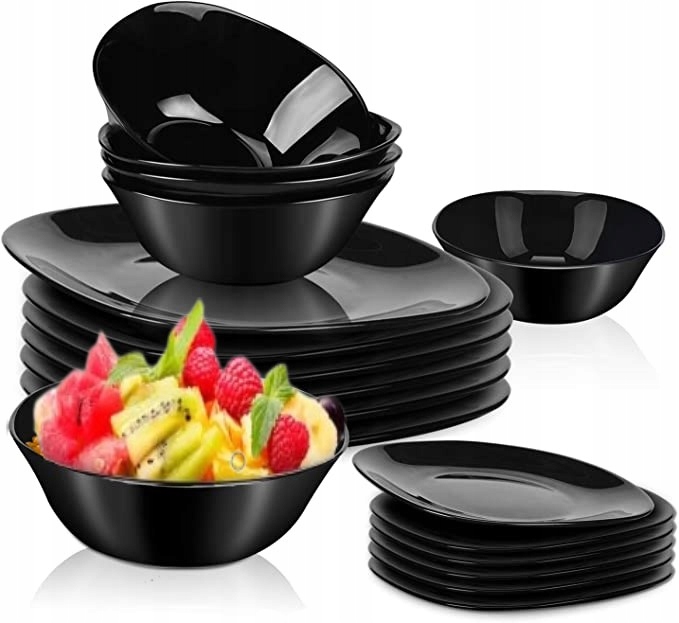 

Komplet Obiadowy Zestaw Naczyń Szkło Opal 18el