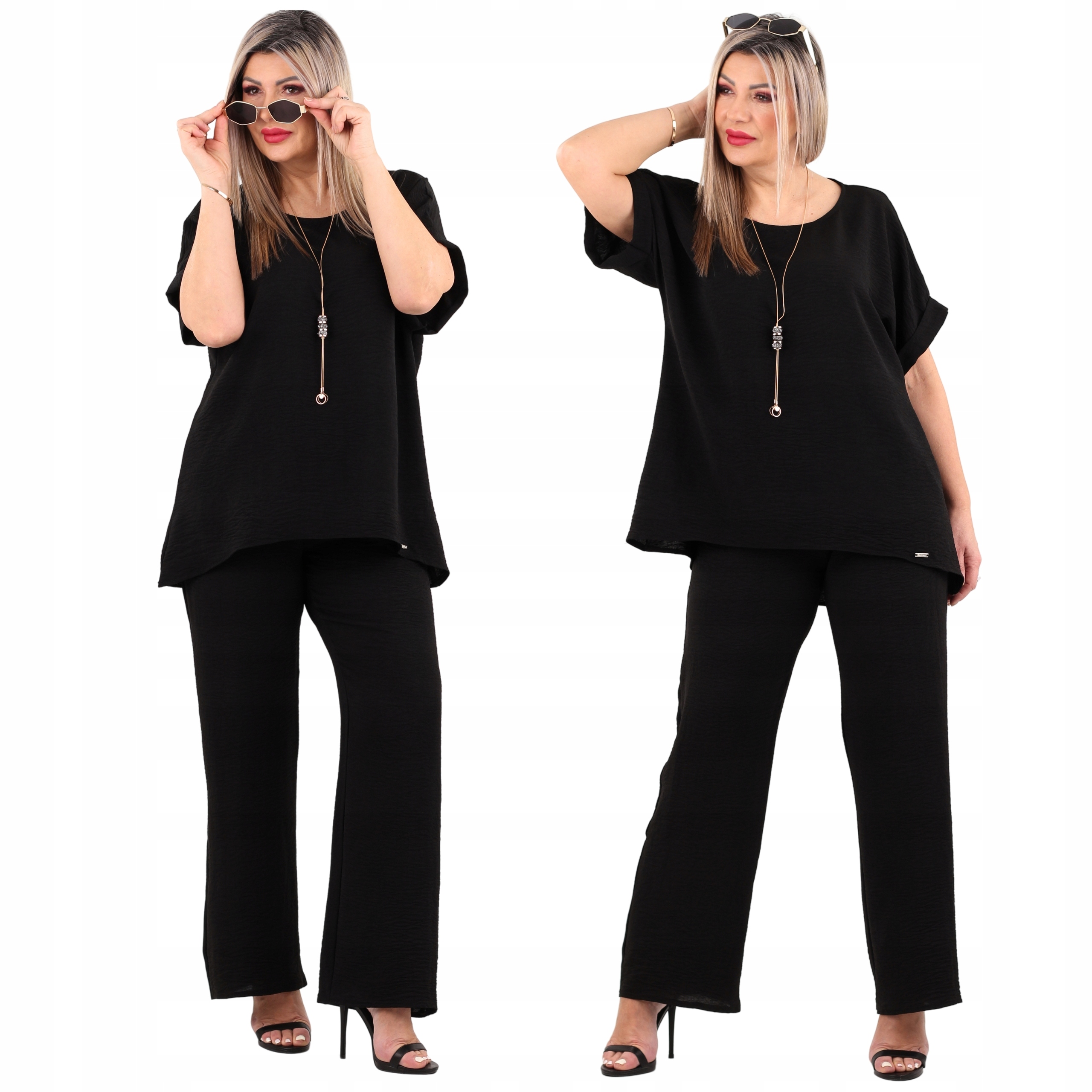 Bluzka i spodnie komplet duże rozmiary Polski Producent oversize