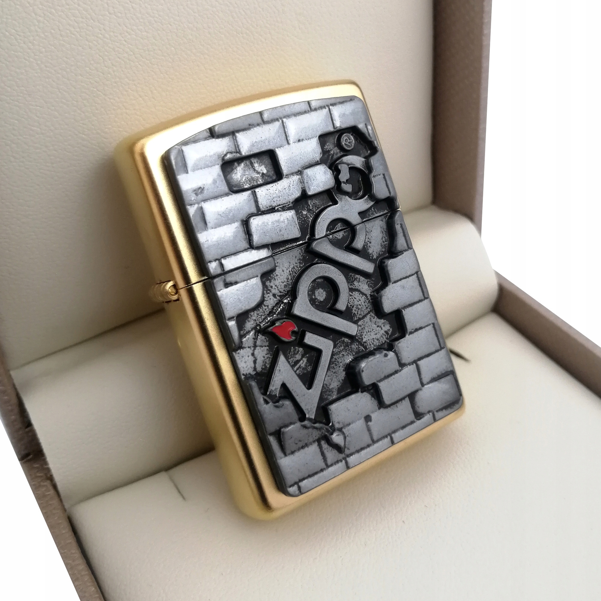 UNIKATOWA ZŁOTA ZAPALNICZKA WALL EMBLEM 24KNA PREZENT + CERTYFIKAT + GRAWER