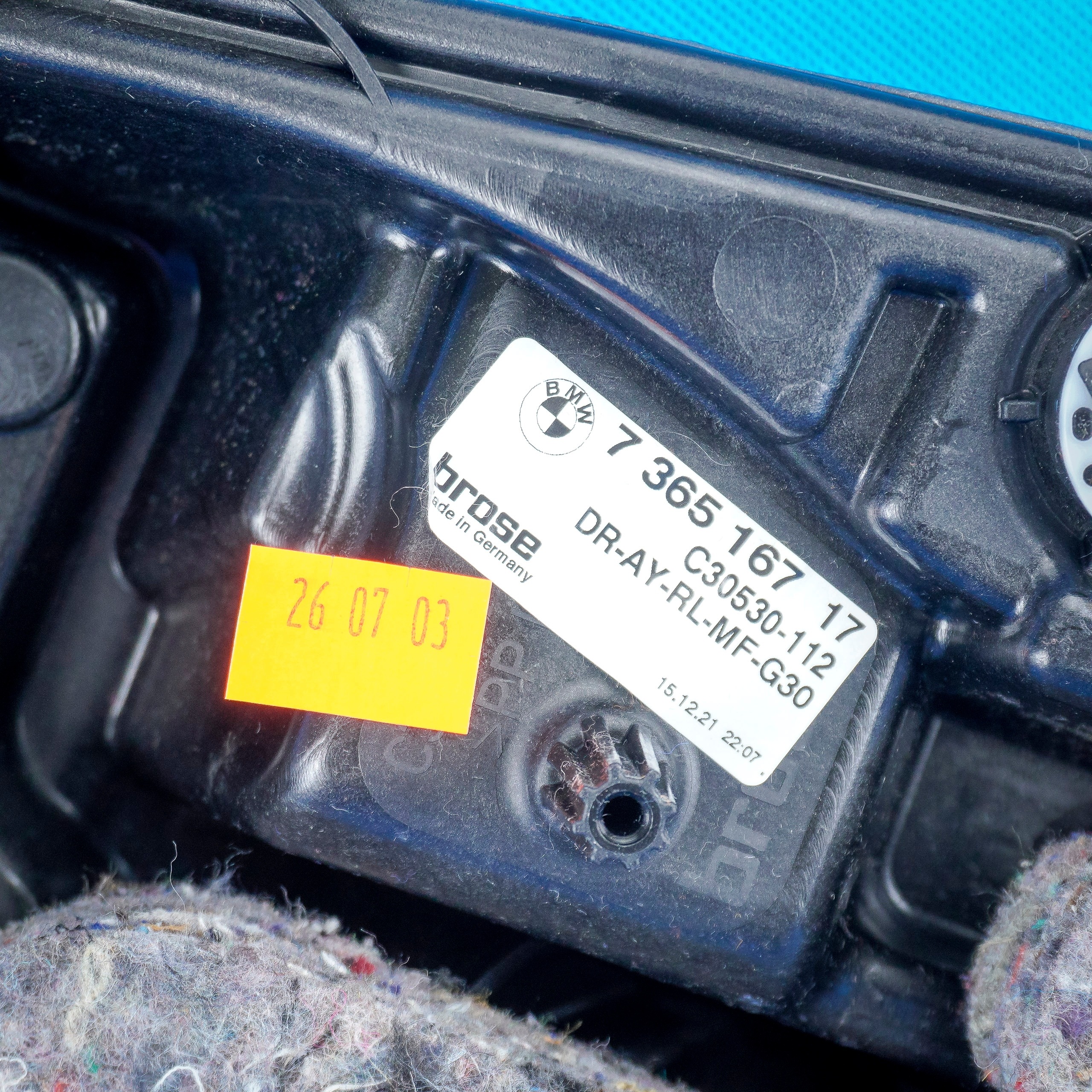 mechanism window regulator panel rear part left BMW 5 G30 7365167 7487087 25km