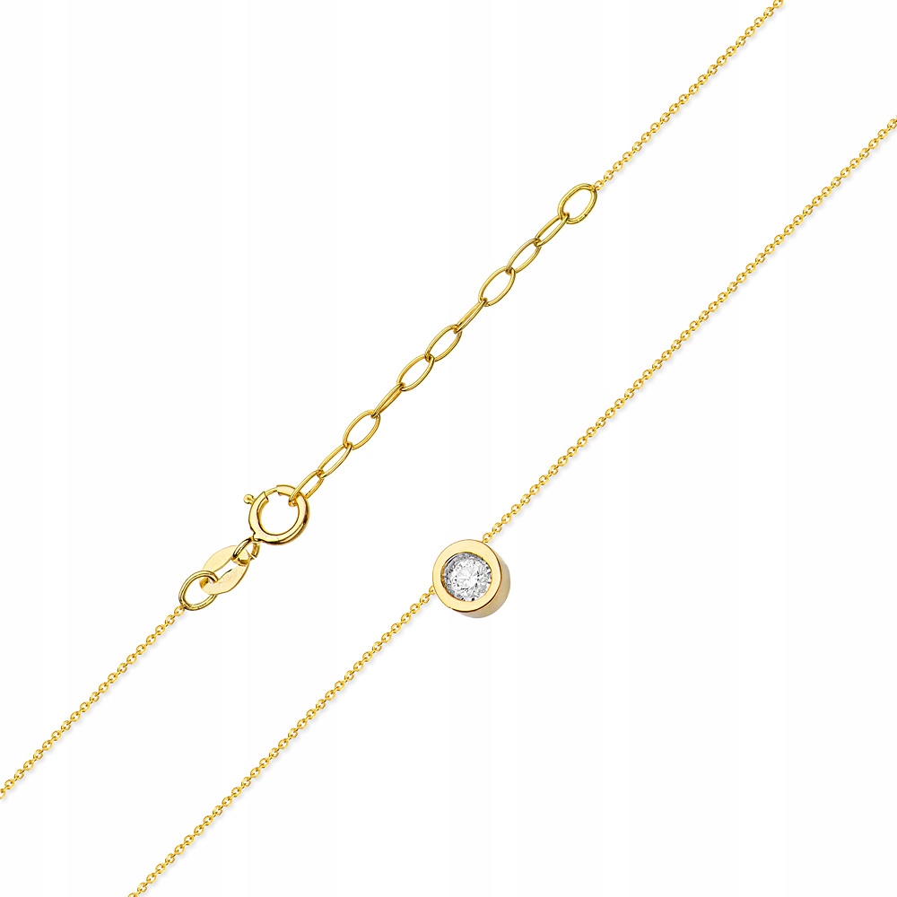 

Złoty Naszyjnik 585 Brylanty 0,08 ct - Celebrytka