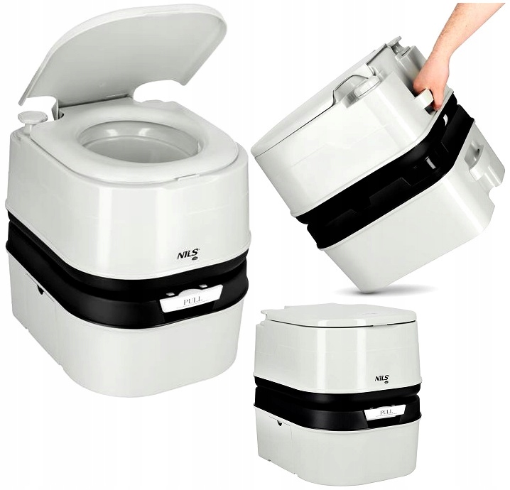 Turistická toaleta 24 l Nils Camp Wc přenosná pro seniory Indikátor 200 kg