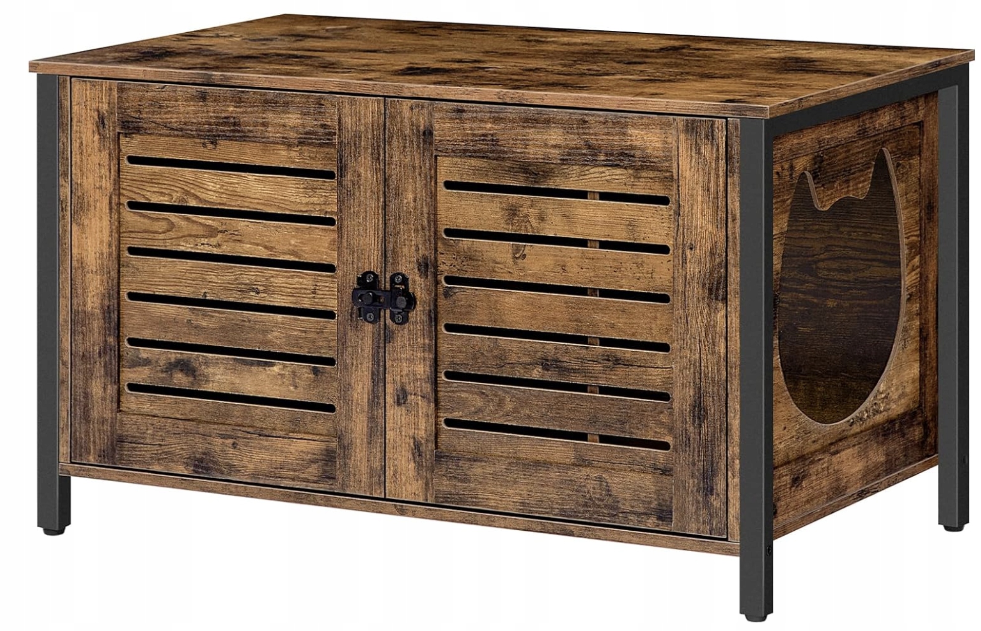 Levně Domeček pro kočky Hoobro hnědý obdélníkový 80 cm x 45 cm x 50,5 cm