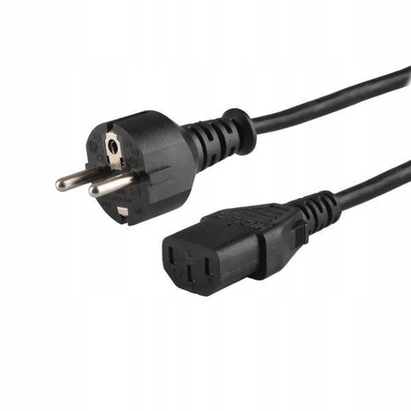 

Kabel zasilający Schuko męski Iec C13, 1,8m,