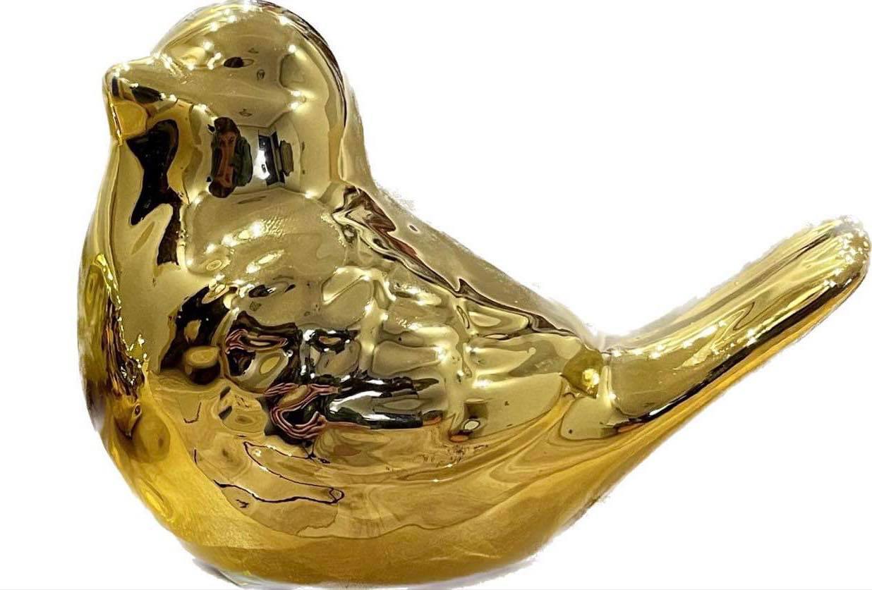 

Figurka Ptak ptaszek ceramiczny złoty