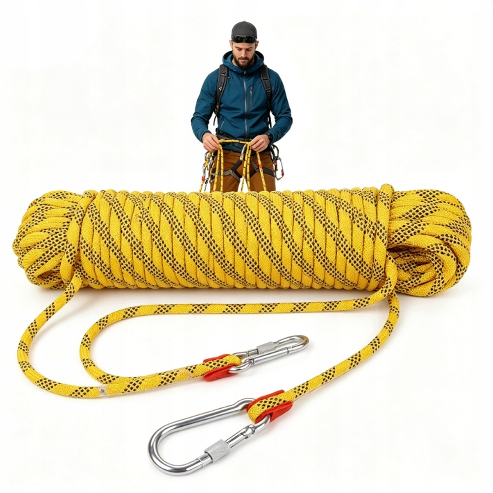 30M Zewnętrzna Wspinaczka Wspinaczkowa Lina 10MM Średnica Udźwig 1300KG