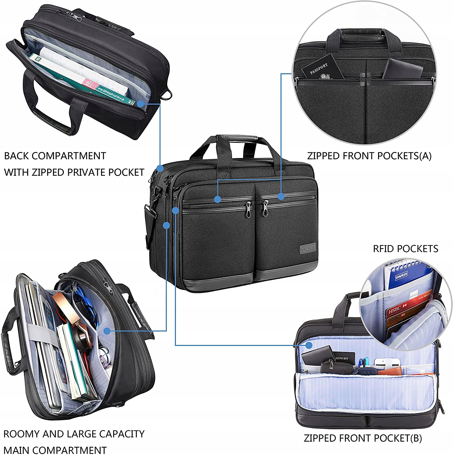 TORBA BIZNESOWA NA LAPTOP 17,3 cala, teczka KROSER Kolekcja Kroser